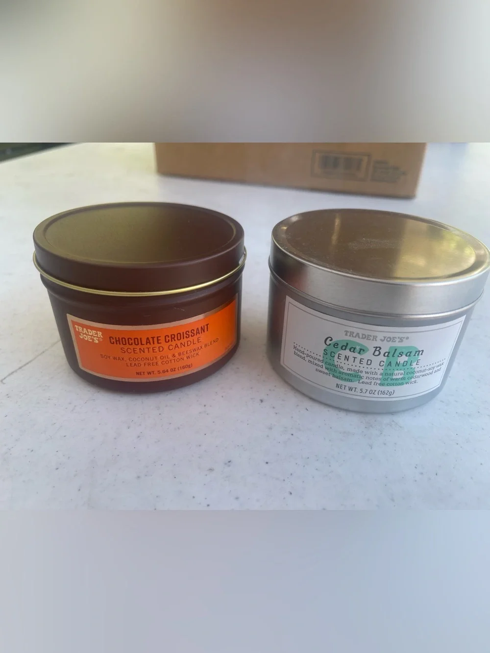 Chocolate Croissant & Cedar Balsam Scented Candle Duo -5.64 & 5.7 ounce